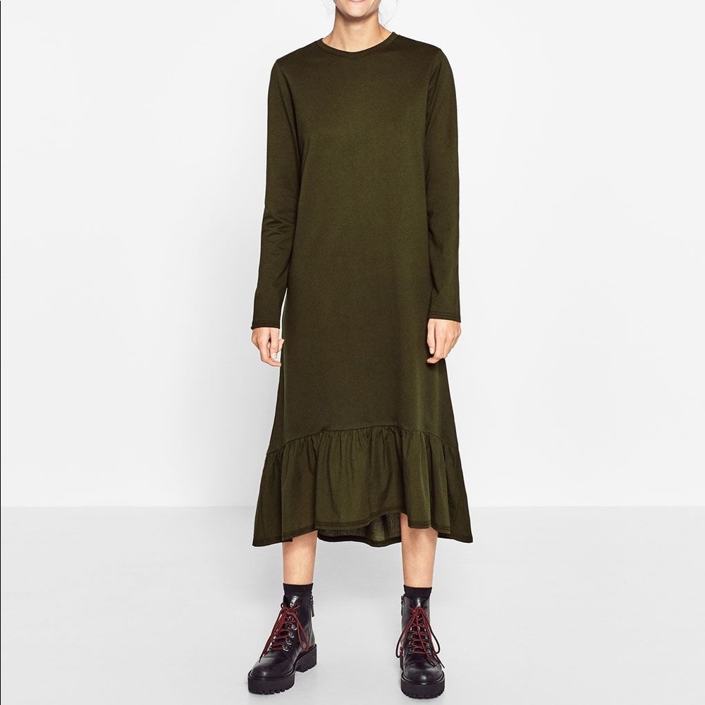 Zara Long Dress with hem frill